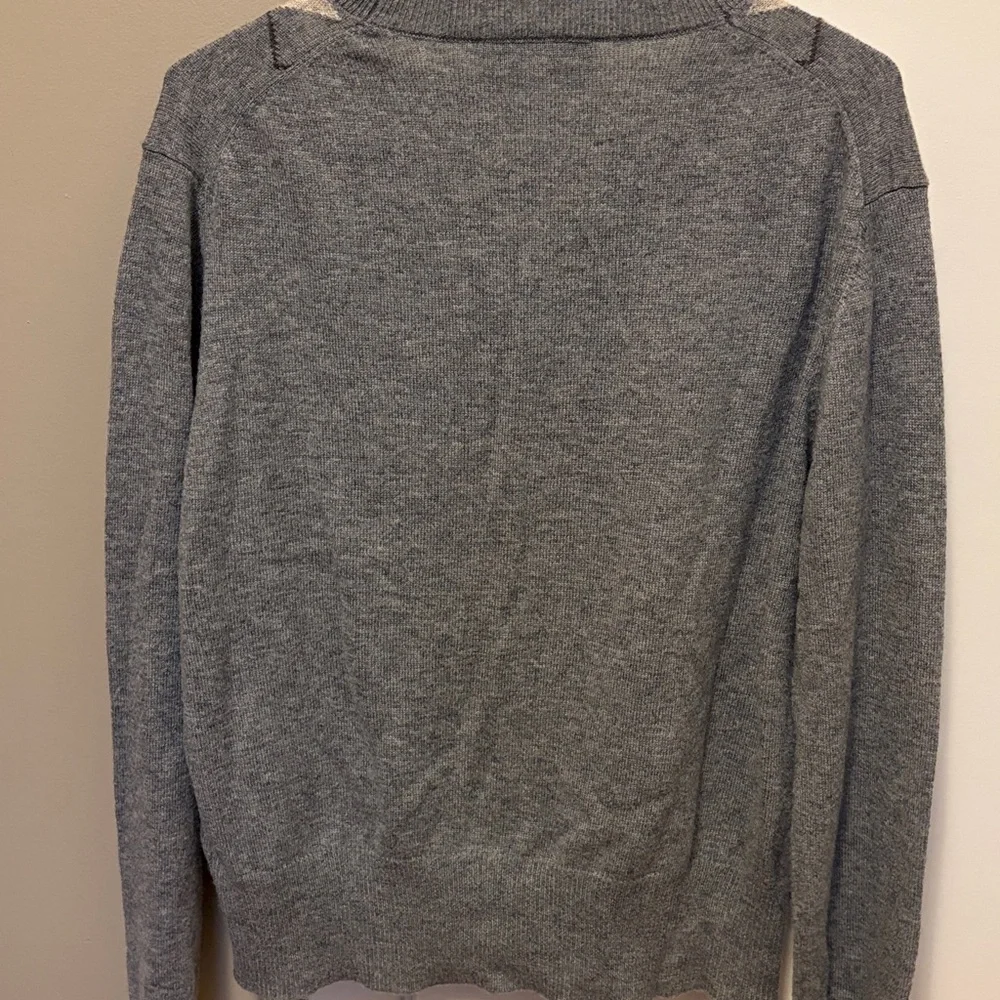 Zara Gray and Cream Argyle Cardigan - Picture 3 of 3